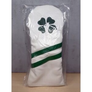 Lucky Driver Golf Head Cover‎ White And green Clover